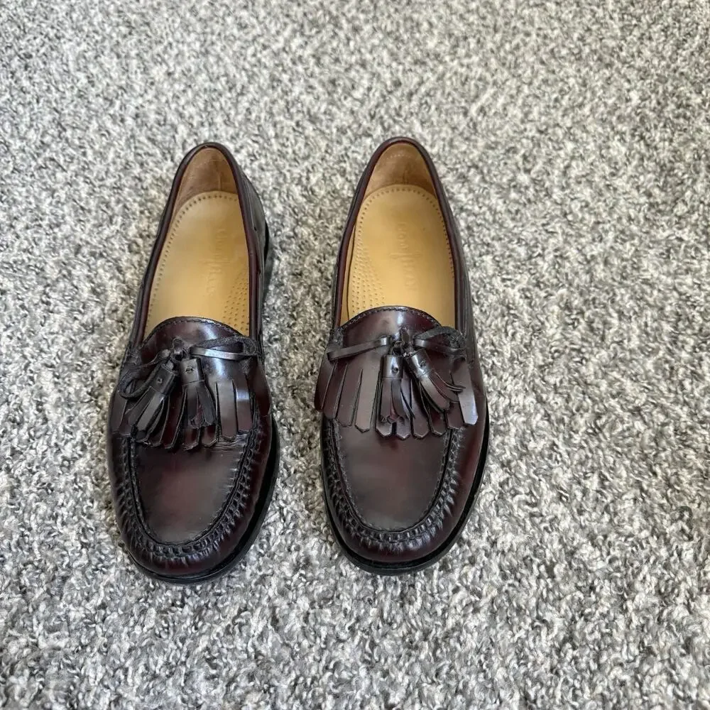 Cole Haan Men's Pinch Tassel loafers Men's 9 D Mahogany Burgundy Leather